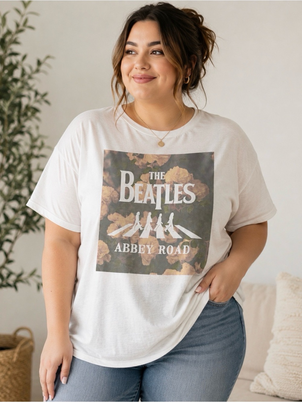 The Beatles Abbey Road Women's White Short Sleeve T-shirt XXXL